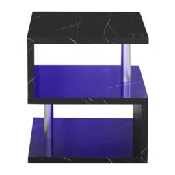 Comfy Living Ltd Abstract High Gloss LED Side Table in Black - thumbnail 3