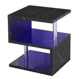 Comfy Living Ltd Abstract High Gloss LED Side Table in Black - thumbnail 4