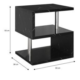 Comfy Living Ltd Abstract High Gloss LED Side Table in Black - thumbnail 2