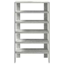 Berkfield Home Shoe Rack Concrete Oak 61x32x105 cm Engineered Wood in Grey - Size: 61 x 32 x 105 cm - thumbnail 4