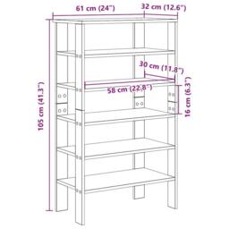 Berkfield Home Shoe Rack Concrete Oak 61x32x105 cm Engineered Wood in Grey - Size: 61 x 32 x 105 cm - thumbnail 9