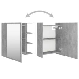 Berkfield Home Bathroom Mirror Cabinet Concrete Grey 62.5x20.5x64 cm Engineered Wood - thumbnail 6