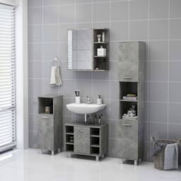 Berkfield Home Bathroom Mirror Cabinet Concrete Grey 62.5x20.5x64 cm Engineered Wood - thumbnail 5