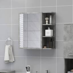 Berkfield Home Bathroom Mirror Cabinet Concrete Grey 62.5x20.5x64 cm Engineered Wood - thumbnail 2