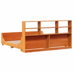 Berkfield Home Bookcase Bed without Mattress Wax Brown 180x200 cm Super King Solid Wood in White - thumbnail 6