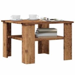 Berkfield Home Coffee Table Old Wood 60x60x42 cm Engineered Wood in Brown - Size: 60 x 60 x 42 cm - thumbnail 2