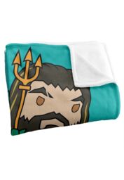 Aquaman and The Lost Kingdom Blanket, 152x127 cm Chibi Action Silky Touch Super Soft Throw Blanket in White - thumbnail 3