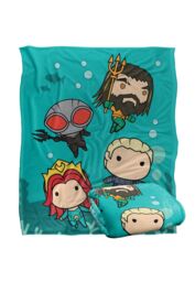 Aquaman and The Lost Kingdom Blanket, 152x127 cm Chibi Action Silky Touch Super Soft Throw Blanket in White - thumbnail 2