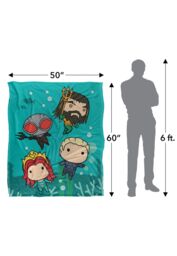 Aquaman and The Lost Kingdom Blanket, 152x127 cm Chibi Action Silky Touch Super Soft Throw Blanket in White - thumbnail 5