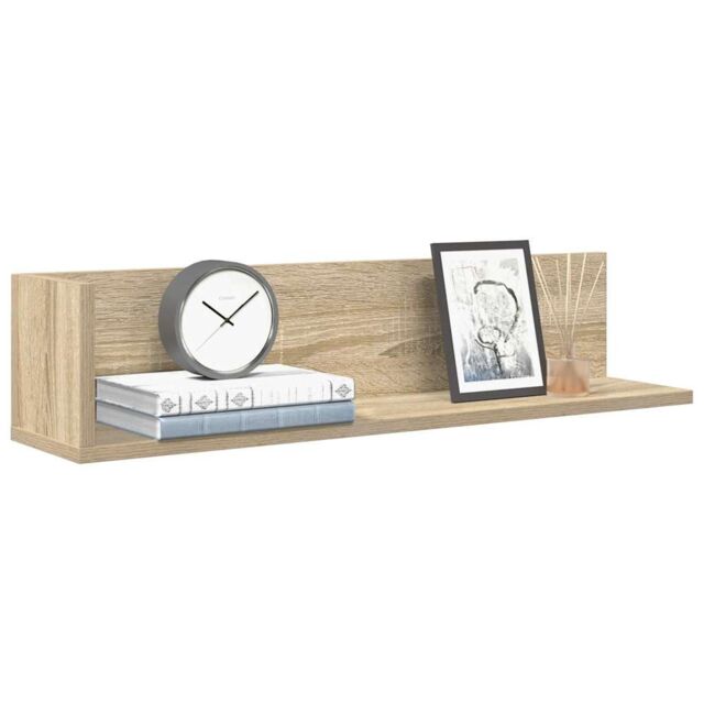Berkfield Home Wall Shelves 2 pcs Sonoma Oak 75x16.5x16.5 cm Engineered Wood in Brown - image 1
