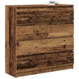 Berkfield Home Sideboard Old Wood 100x35x99 cm Engineered Wood in Brown - Size: 100 x 35 x 99 cm - thumbnail 4