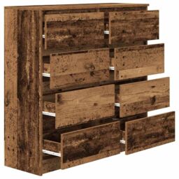 Berkfield Home Sideboard Old Wood 100x35x99 cm Engineered Wood in Brown - Size: 100 x 35 x 99 cm - thumbnail 5