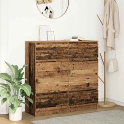 Berkfield Home Sideboard Old Wood 100x35x99 cm Engineered Wood in Brown - Size: 100 x 35 x 99 cm - thumbnail 1
