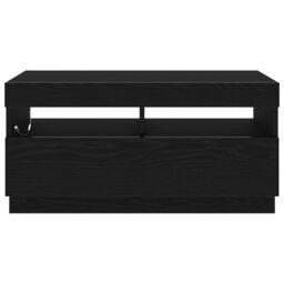 Berkfield Home TV Cabinet with LED Lights - Black Oak, 80x35x40 cm, Made of Engineered Wood - Size: 80 x 35 x 40 cm - thumbnail 7