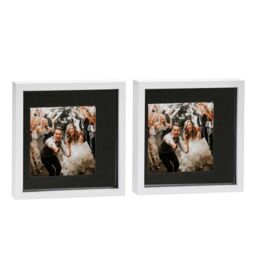 "Nicola Spring 3D Box Photo Frames - 10 x 10"" with 6 x 6"" Mount - Grey Mount - Pack of 2 in White" - thumbnail 1