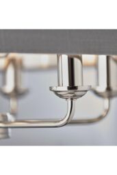 Netlighting Highclere Cylindrical Pendant Light Bright Nickel Plate Charcoal Fabric in Grey - thumbnail 6