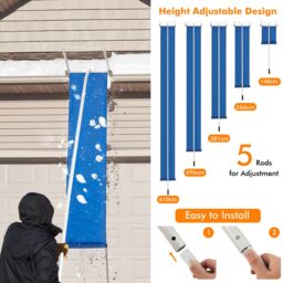 Costway 148-610CM Snow Roof Rake Adjustable Snow Cleaning Tool Lightweight Roof Rake - thumbnail 2