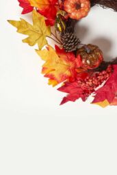 Homescapes Orange Autumn Wreath with Pumpkins - thumbnail 2