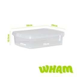 Wham Clip 3x 8.5L Rectangular Plastic Storage Boxes with Clip Lock Lids in Clear - thumbnail 5
