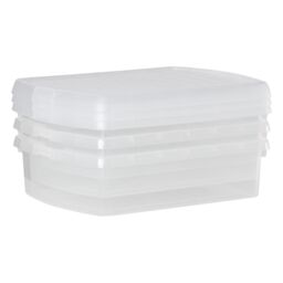 Wham Clip 3x 8.5L Rectangular Plastic Storage Boxes with Clip Lock Lids in Clear - thumbnail 4