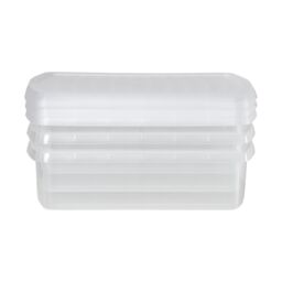 Wham Clip 3x 8.5L Rectangular Plastic Storage Boxes with Clip Lock Lids in Clear - thumbnail 3