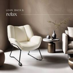 tectake Armchair Kjeld 1 - Cream-White in Cream - Size: 1 Pack - thumbnail 8