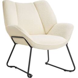 tectake Armchair Kjeld 1 - Cream-White in Cream - Size: 1 Pack