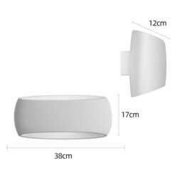 Harper Living 2X Large Wall Sconce Lamp with White Oval Ceramic Shade, Plaster Wall Light - thumbnail 6