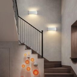 Harper Living 2X Large Wall Sconce Lamp with White Oval Ceramic Shade, Plaster Wall Light - thumbnail 3