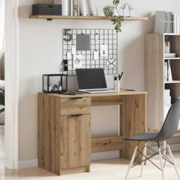 Berkfield Home Desk Artisan Oak 100x50x75 cm Engineered Wood in Brown - Size: 100 x 50 x 75 cm - thumbnail 3