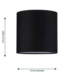 Kelvenix Ivory Modern Table Lamp Shade 17cm Diameter Fabric Lampshade Lightshade in Black - thumbnail 3