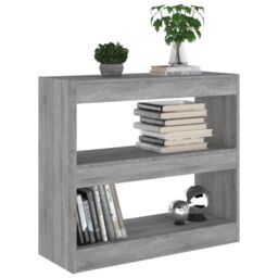 Berkfield Home Book Cabinet/Room Divider Grey Sonoma 80x30x72 cm - Size: 80 x 30 x 72 cm - thumbnail 5