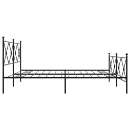 Berkfield Home Metal Bed Frame without Mattress with Footboard Black 193x203cm - Size: 193x203 cm - thumbnail 5