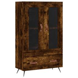 Berkfield Home Highboard Smoked Oak 69.5x31x115 cm Engineered Wood in Brown - thumbnail 1