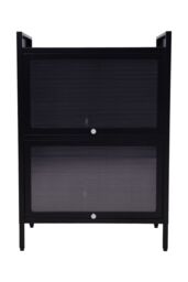 Living and Home Black Steel File Cabinet with Transparent Flip-Up Door - thumbnail 3