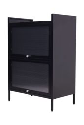 Living and Home Black Steel File Cabinet with Transparent Flip-Up Door - thumbnail 4
