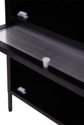 Living and Home Black Steel File Cabinet with Transparent Flip-Up Door - thumbnail 6