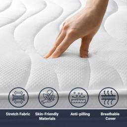 The White Stone Mattress with Antibacterial Waterfoam, 20 cm Height - 120 x 200 cm in White - Size: Small Double - thumbnail 4