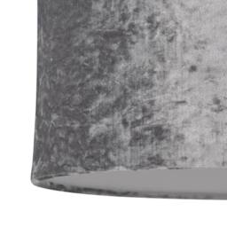 First Choice Lighting Set of 2 Chrome Two Ball Table Lamp with Grey Crushed Velvet Shades in Silver - thumbnail 4