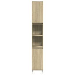 Berkfield Home Bathroom Cabinet Sonoma Oak 30x30x190cm Engineered Wood in Brown - Size: 30 x 30 x 190 cm - thumbnail 4