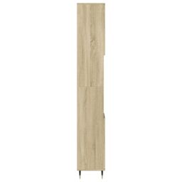 Berkfield Home Bathroom Cabinet Sonoma Oak 30x30x190cm Engineered Wood in Brown - Size: 30 x 30 x 190 cm - thumbnail 5