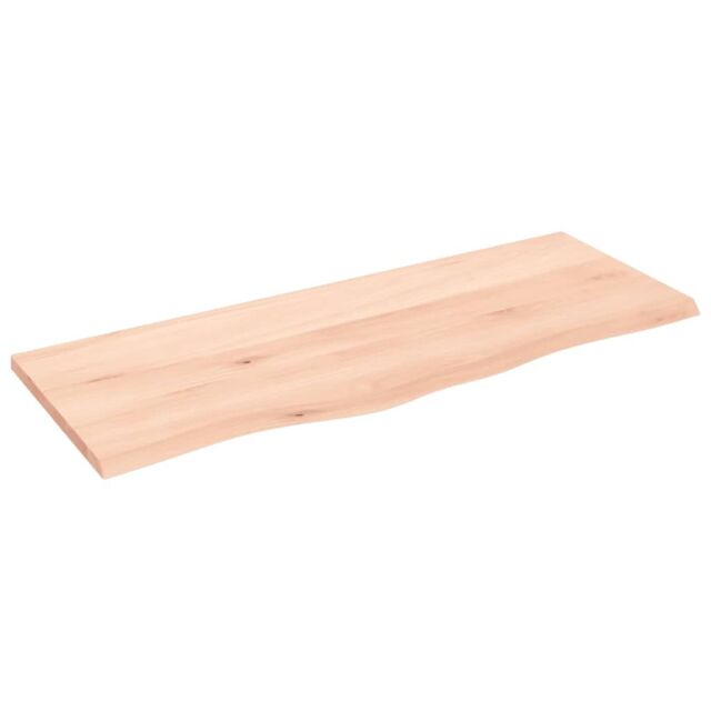 Berkfield Home Wall Shelf 100x40x2 cm Untreated Solid Wood Oak in Brown - Size: 100 x 40 x 2 cm - image 1
