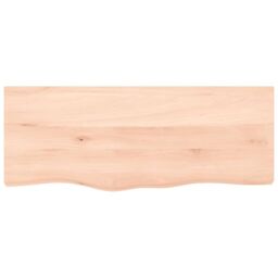 Berkfield Home Wall Shelf 100x40x2 cm Untreated Solid Wood Oak in Brown - Size: 100 x 40 x 2 cm - thumbnail 2