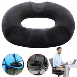 FLAVORA Orthopaedic Donut Ring Cushion Ergonomic Seat Cushion in Black - Size: 100 cm x 190 cm
