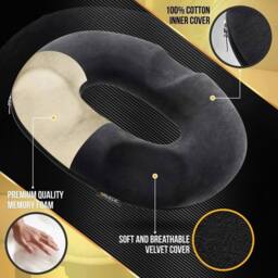 FLAVORA Orthopaedic Donut Ring Cushion Ergonomic Seat Cushion in Black - Size: 100 cm x 190 cm - thumbnail 2