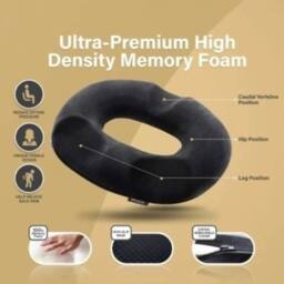 FLAVORA Orthopaedic Donut Ring Cushion Ergonomic Seat Cushion in Black - Size: 100 cm x 190 cm - thumbnail 4