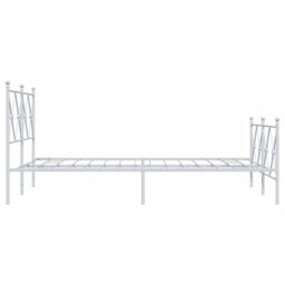 Berkfield Home Metal Bed Frame without Mattress with Footboard White 120x200cm - Size: Small Double - thumbnail 5