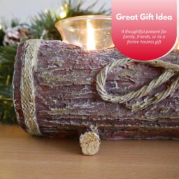 Marco Paul Rustic Christmas Log Candle Holder With 3 Stylish Glass Holders in Brown - thumbnail 8