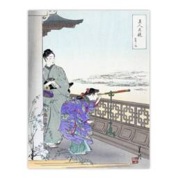 Artery8 Ogata Gekko Framed Wall Art Beauties & Flowers Series Binoculars in Purple - Size: A4 - thumbnail 3