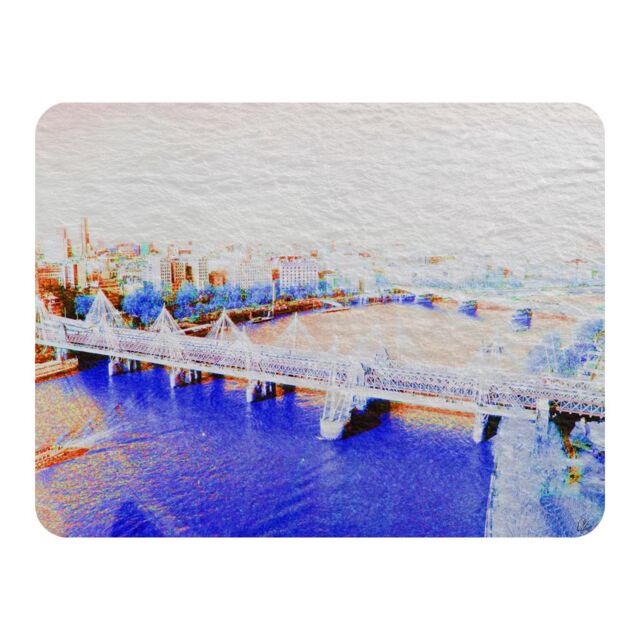Benjamin Tate Design London Eye Veiw Blue Blanket in Natural - Size: 120 cm x 150 cm - image 1